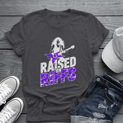 Raised On Riffs Tee 🎸 Bold Rock Guitar Music Shirt
