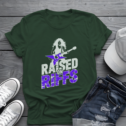 Raised On Riffs Tee 🎸 Bold Rock Guitar Music Shirt