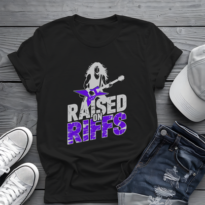 Raised On Riffs Tee 🎸 Bold Rock Guitar Music Shirt