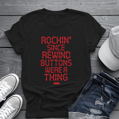 Rewind Rock Tee ⏪ Funny Retro Music Cassette Shirt