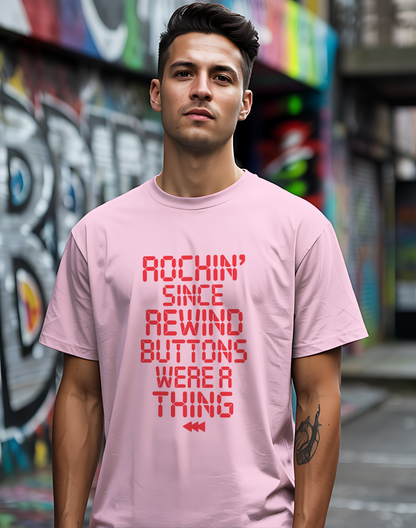 Rewind Rock Tee ⏪ Funny Retro Music Cassette Shirt