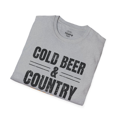 Cold Beer Country Tee 🍺🎶 Funny Country Music Shirt