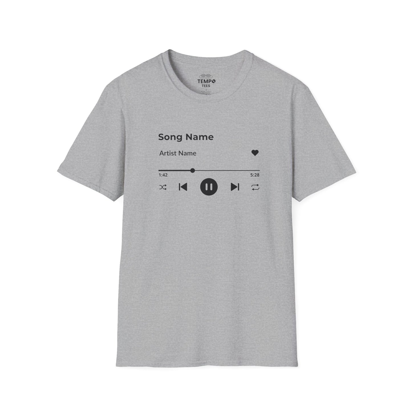 Personalized Music Player Tee 🎧 Clean UI Design - Music Lover Gift