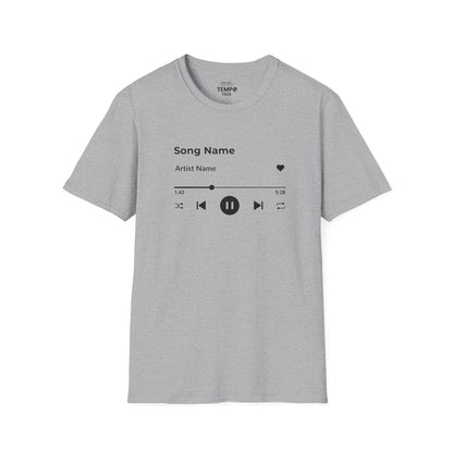 Personalized Music Player Tee 🎧 Clean UI Design - Music Lover Gift