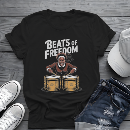 Beats of Freedom Tee 🥁 Harriet Tubman Music Shirt - Historical Patriot Gift