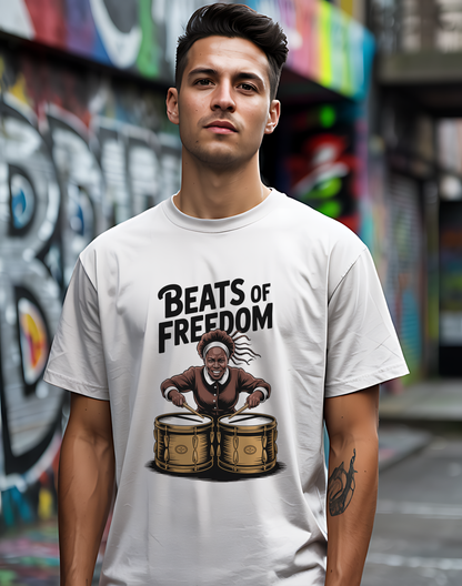 Beats of Freedom Tee 🥁 Harriet Tubman Music Shirt - Historical Patriot Gift