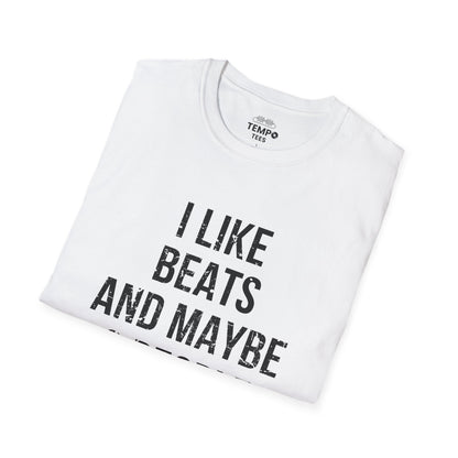 I Like Beats and Maybe 3 People Tee 🎧 Bold Hip Hop Music Shirt