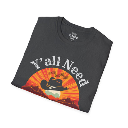 Y'all Need Country Tee 🤠🎶 Sunset Cowboy Hat Shirt