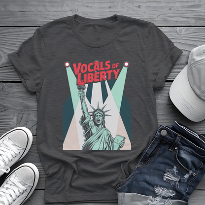 Vocals of Liberty Tee 🎤 Patriotic 4th of July Statue of Liberty Music Shirt
