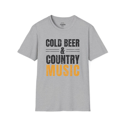 Cold Beer Country Tee 🍺🎶 Funny Country Music Shirt