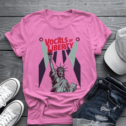 Vocals of Liberty Tee 🎤 Patriotic 4th of July Statue of Liberty Music Shirt
