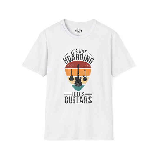 It's Not Hoarding If It's Guitars Tee - Retro Guitar Pick Design 🎸 Funny Musician Shirt