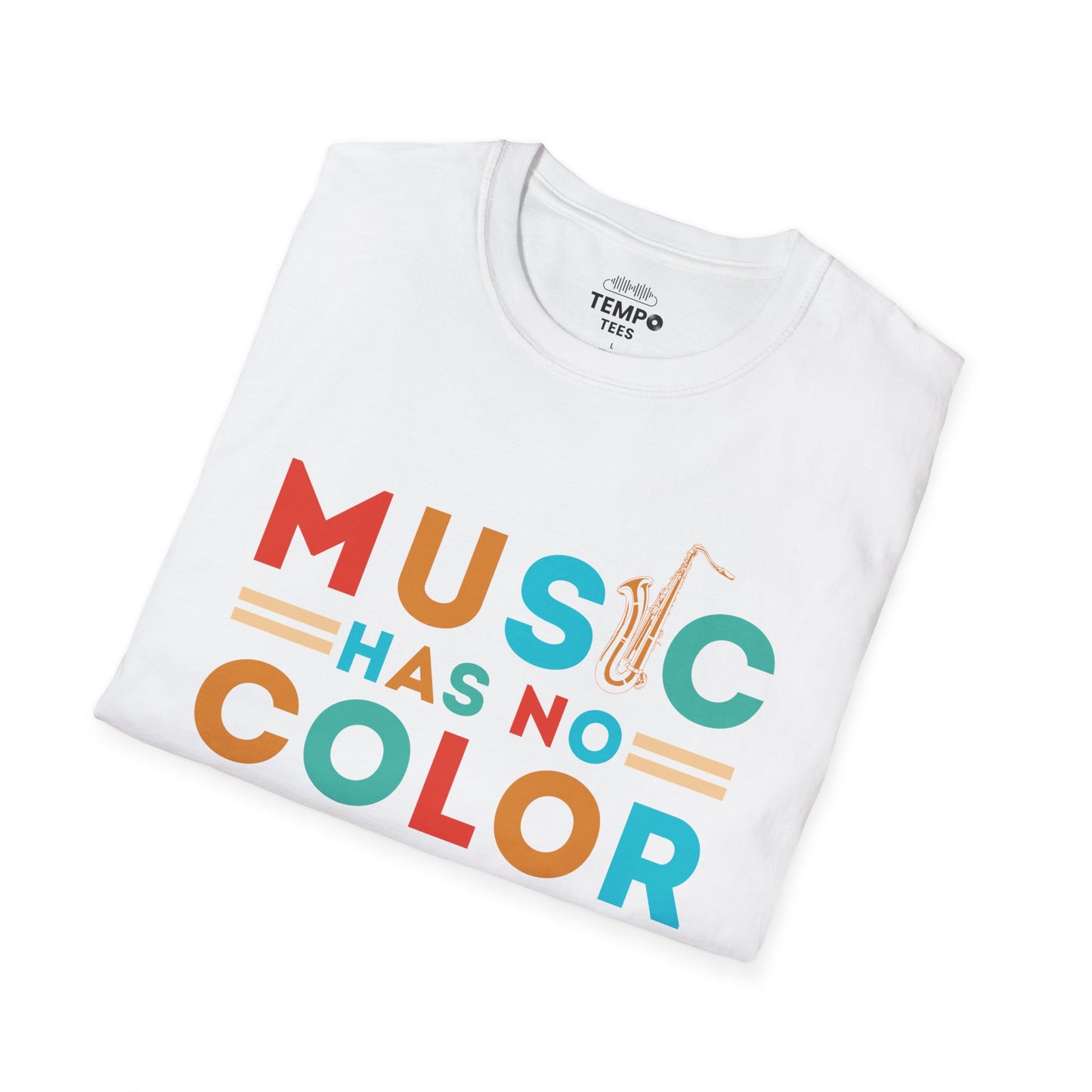 Music Has No Color Sax Tee 🎷 Unity Music Shirt - Equality Gift