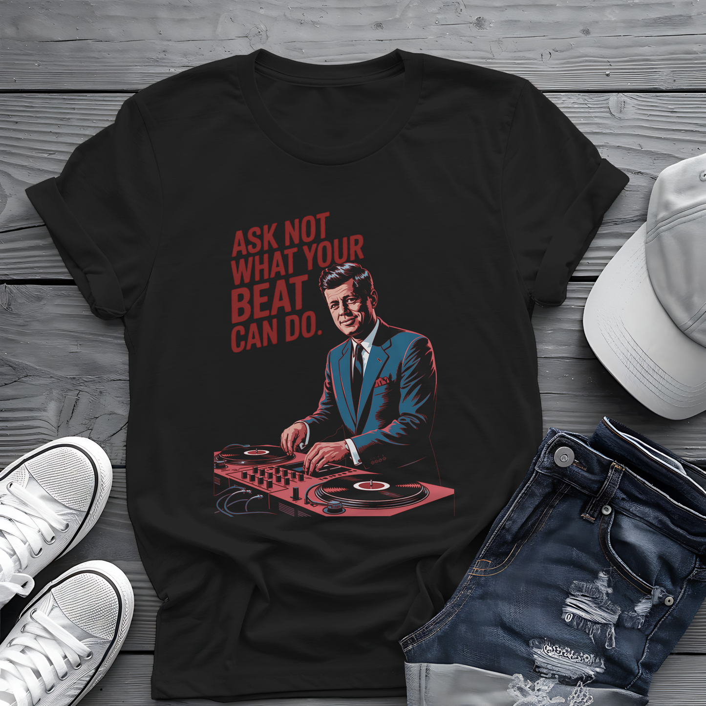 Kennedy Beats Tee 🎧 JFK DJ Music Shirt - Patriotic Humor Gift