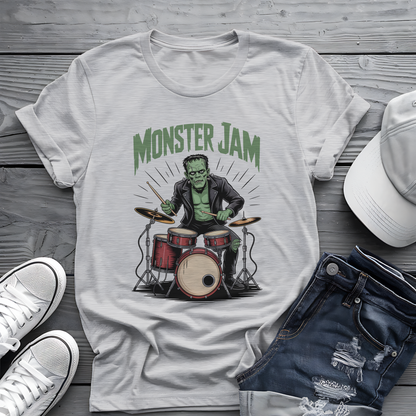 Monster Jam Frankenstein Tee 🥁 Spooky Halloween Drummer Shirt