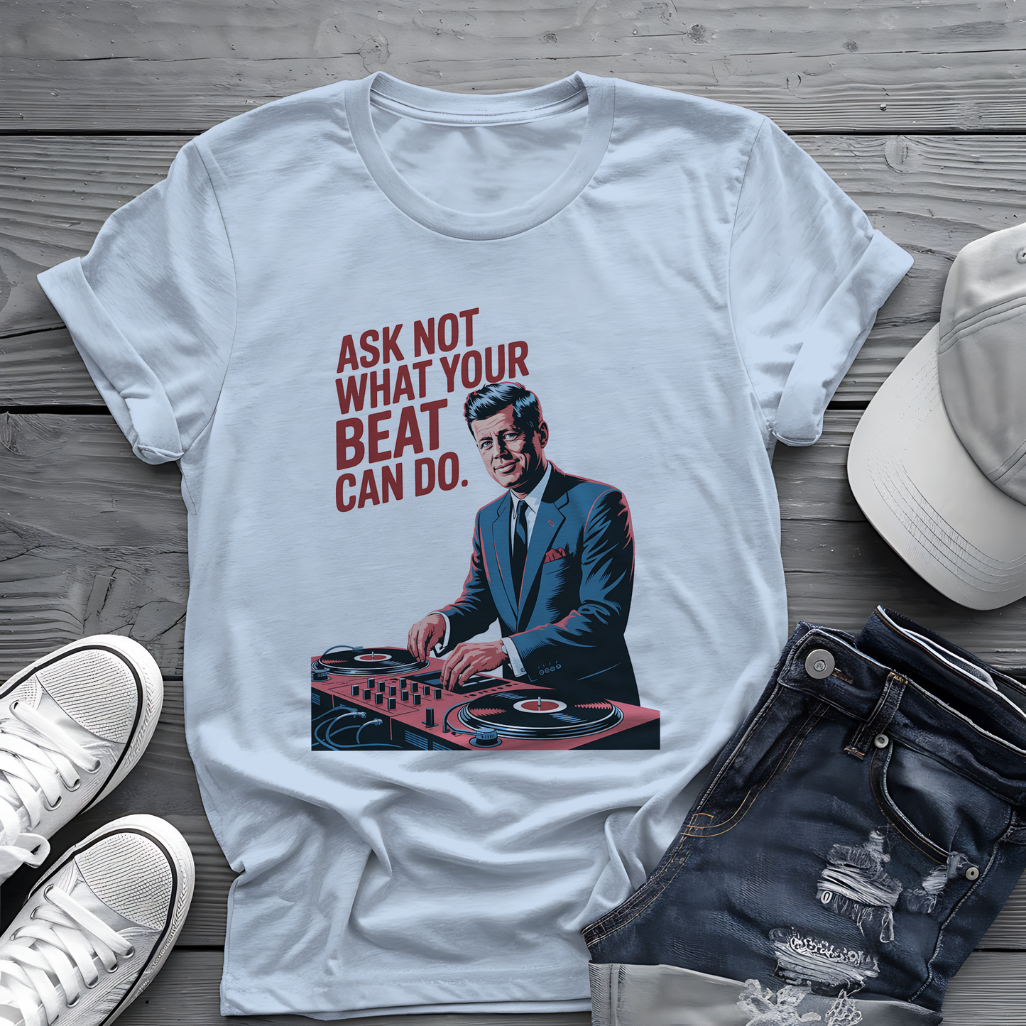 Kennedy Beats Tee 🎧 JFK DJ Music Shirt - Patriotic Humor Gift