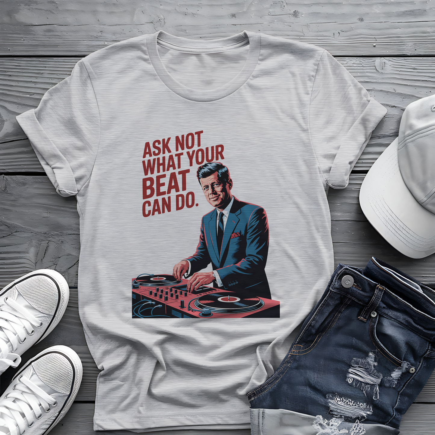 Kennedy Beats Tee 🎧 JFK DJ Music Shirt - Patriotic Humor Gift