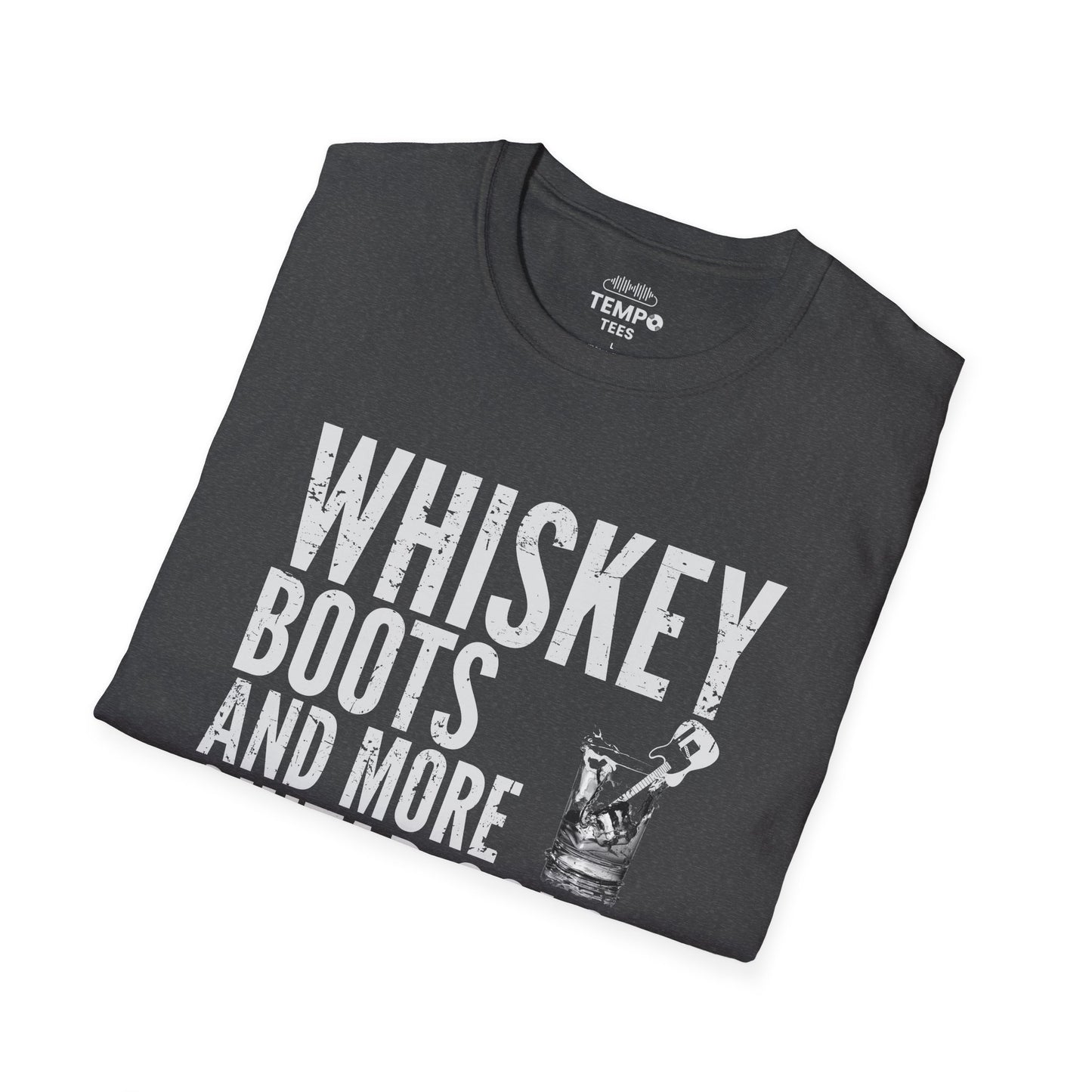 Whiskey Boots Guitar Tee 🥃🎸 Funny Country Music Shirt