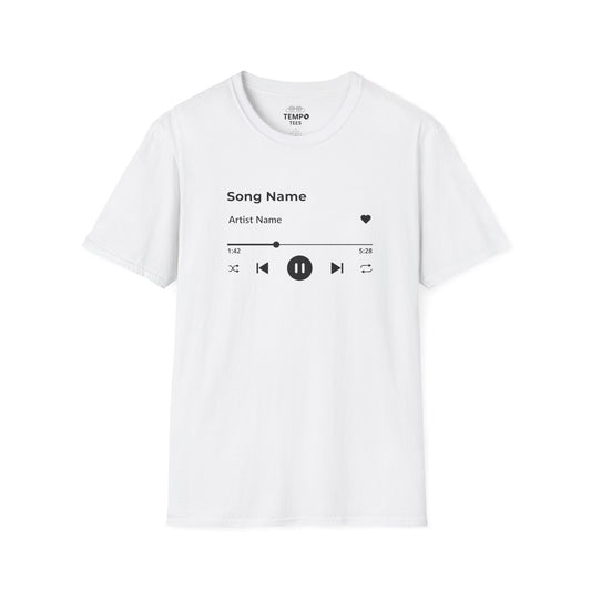 Personalized Music Player Tee 🎧 Clean UI Design - Music Lover Gift