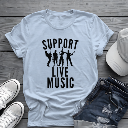 Support Live Music Tee 🎶 Band Silhouette Shirt - Concert Lover & Musician Gift