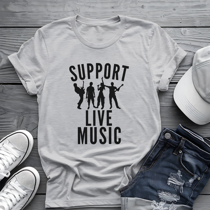 Support Live Music Tee 🎶 Band Silhouette Shirt - Concert Lover & Musician Gift