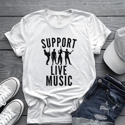 Support Live Music Tee 🎶 Band Silhouette Shirt - Concert Lover & Musician Gift