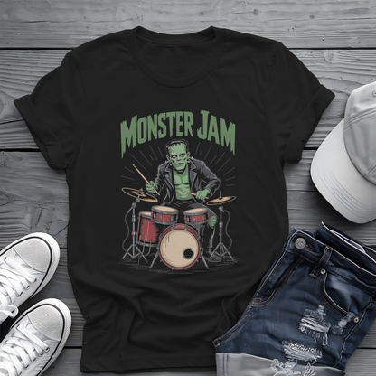Monster Jam Frankenstein Tee 🥁 Spooky Halloween Drummer Shirt