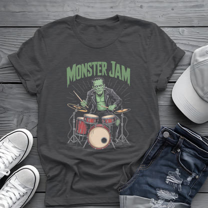 Monster Jam Frankenstein Tee 🥁 Spooky Halloween Drummer Shirt