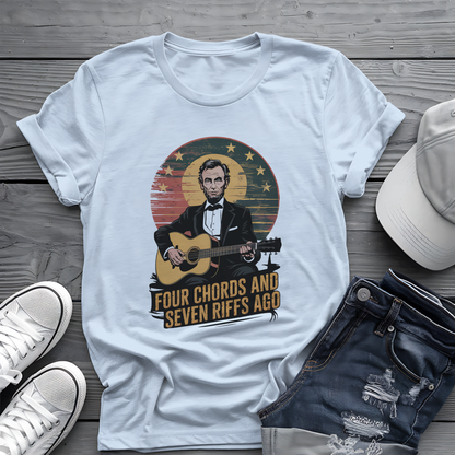 Lincoln Riffs Tee 🎸 Patriotic Guitar Shirt - 4th of July
