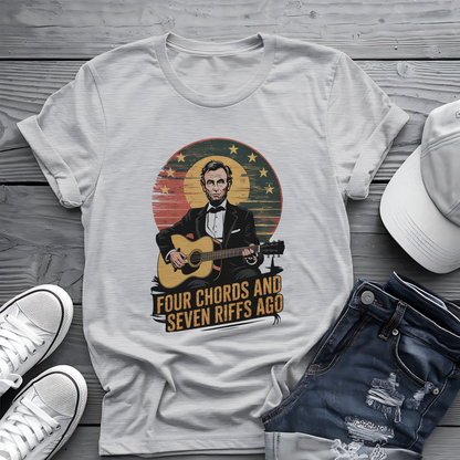 Lincoln Riffs Tee 🎸 Patriotic Guitar Shirt - 4th of July