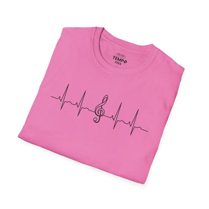 Heartbeat Music Tee 🎶 Minimalist Musician Shirt - Music Lover Gift