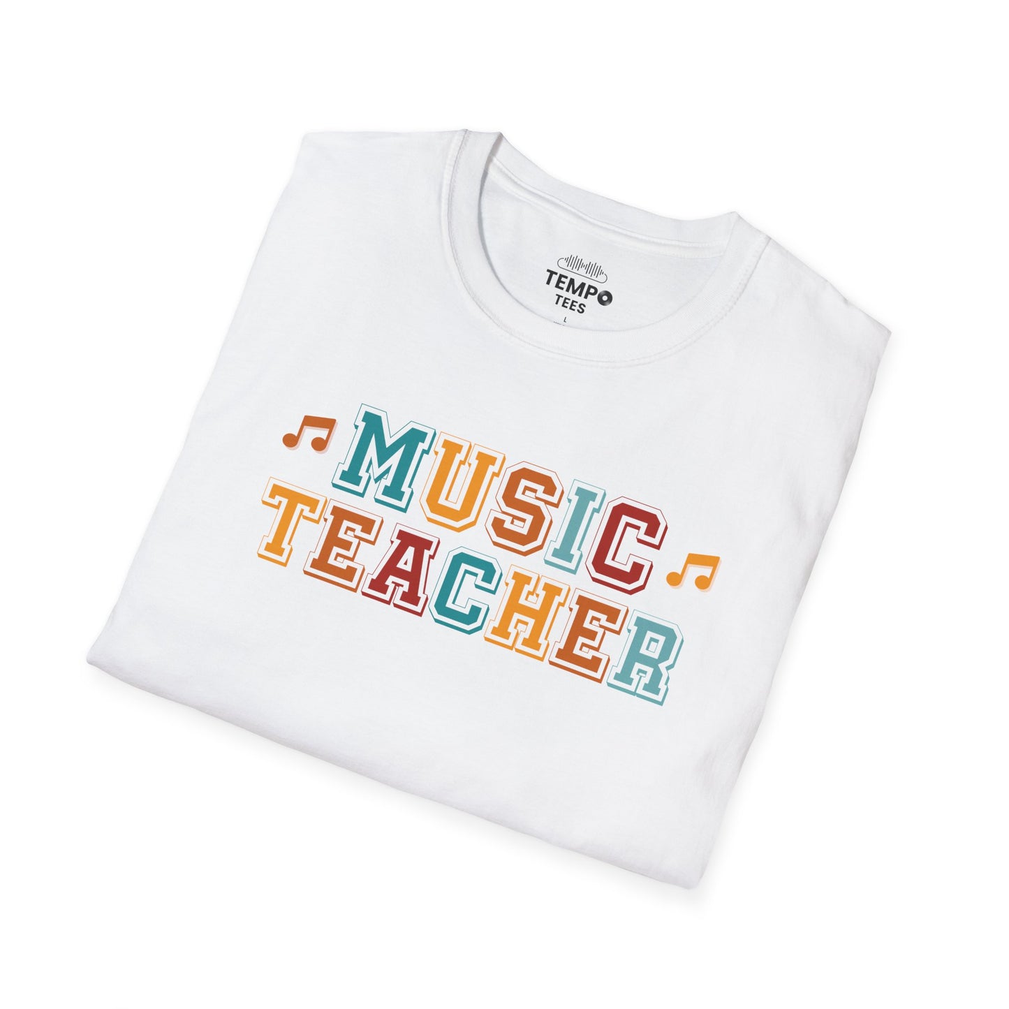 Retro Music Teacher Tee 🎶 Colorful Educator Shirt - Music Appreciation Gift