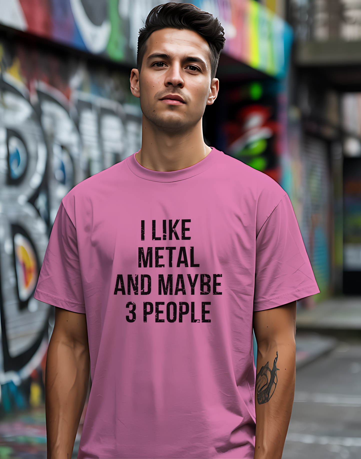 I Like Metal and Maybe 3 People Tee 🤘 Bold Introverted Metal Shirt