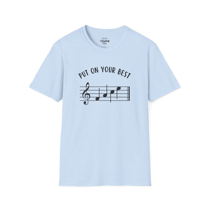 Put On Your Best FACE Tee 🎶 Musical Notes Shirt - Motivational Musician Gift