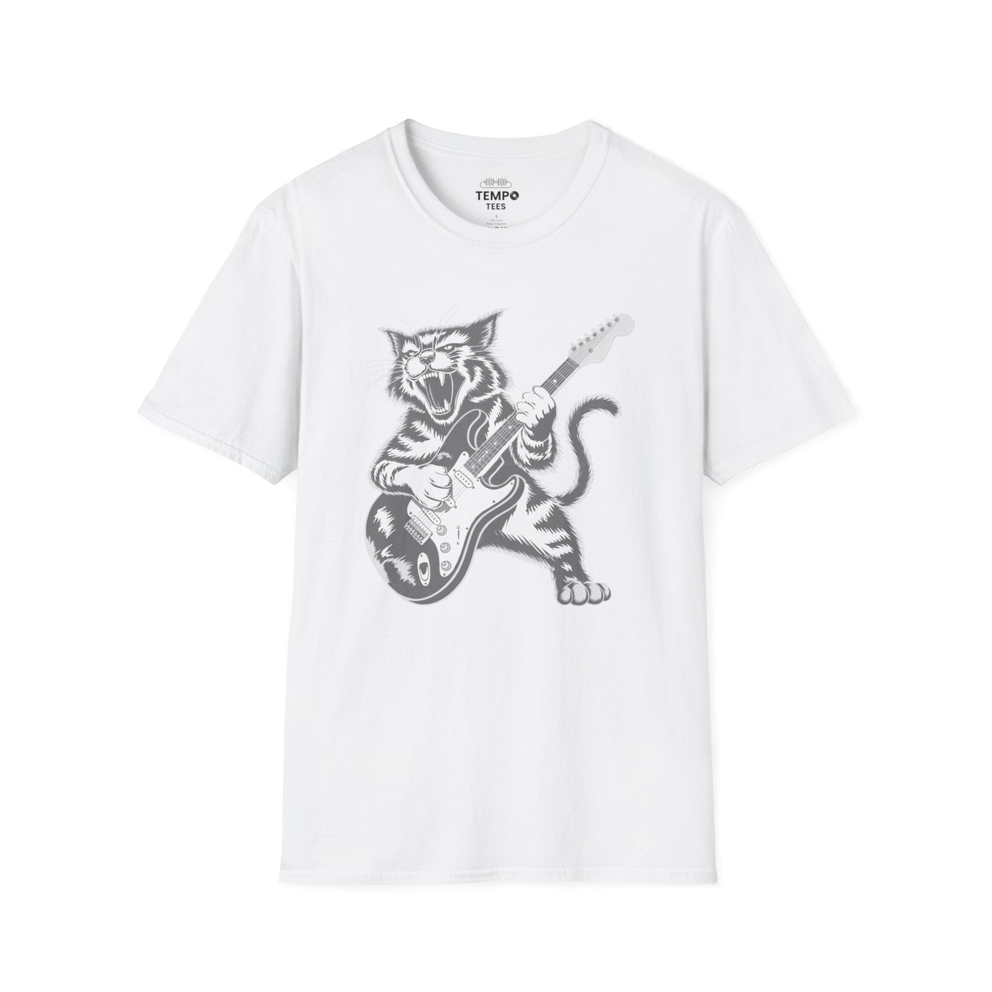 Rock Cat Guitar Tee 🎸 Funny Music Shirt