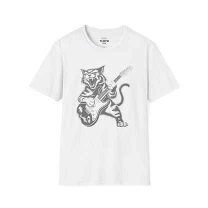 Rock Cat Guitar Tee 🎸 Funny Music Shirt