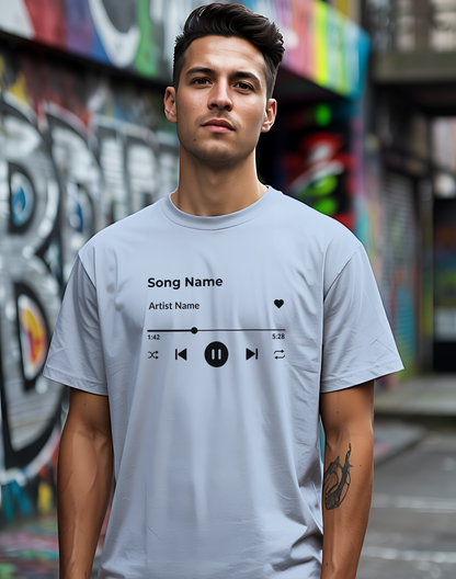Personalized Song Playlist Tee 🎧 Clean UI Design - Music Lover Gift
