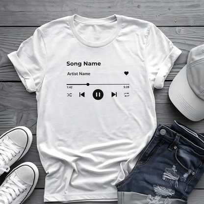 Personalized Song Playlist Tee 🎧 Clean UI Design - Music Lover Gift