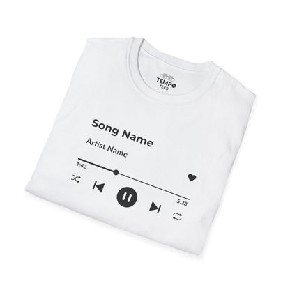 Personalized Music Player Tee 🎧 Clean UI Design - Music Lover Gift