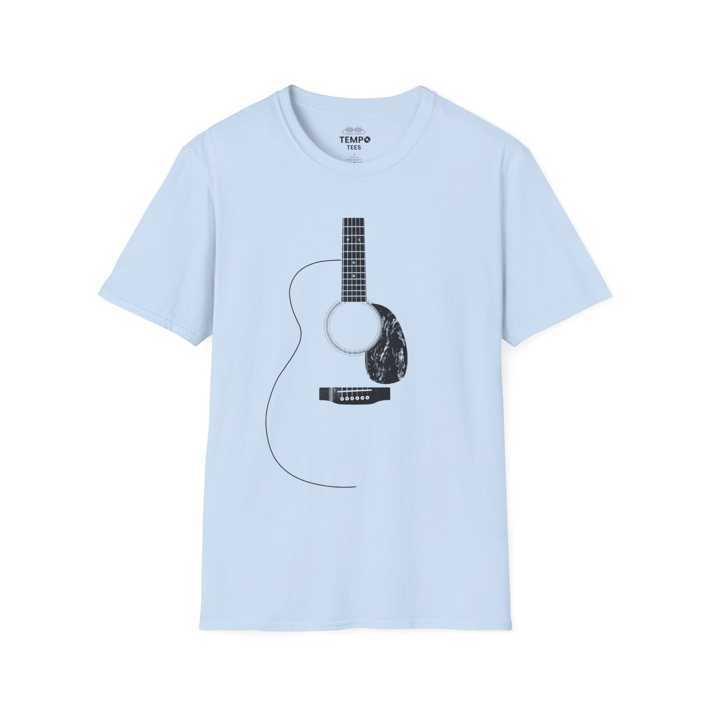 Minimalist Acoustic Guitar Tee 🎸 Clean Music Shirt - Guitar Lover Gift