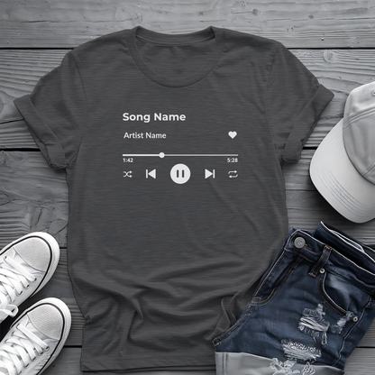 Personalized Song Playlist Tee 🎧 Clean UI Design - Music Lover Gift
