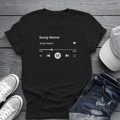 Personalized Song Playlist Tee 🎧 Clean UI Design - Music Lover Gift