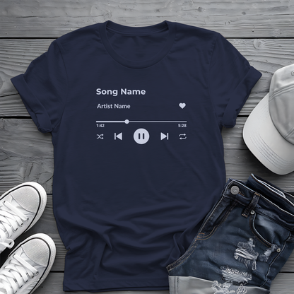 Personalized Song Playlist Tee 🎧 Clean UI Design - Music Lover Gift