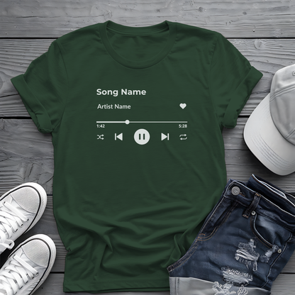 Personalized Song Playlist Tee 🎧 Clean UI Design - Music Lover Gift