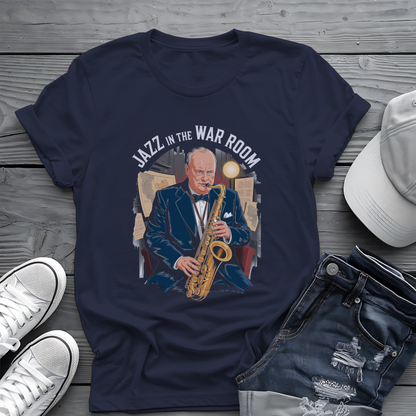 Churchill Jazz Tee 🎷 Funny War Room Music Shirt - Historical Gift