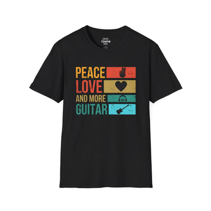 Peace Love Guitar Tee 🎸 Retro Icon Shirt - Music Lover Gift