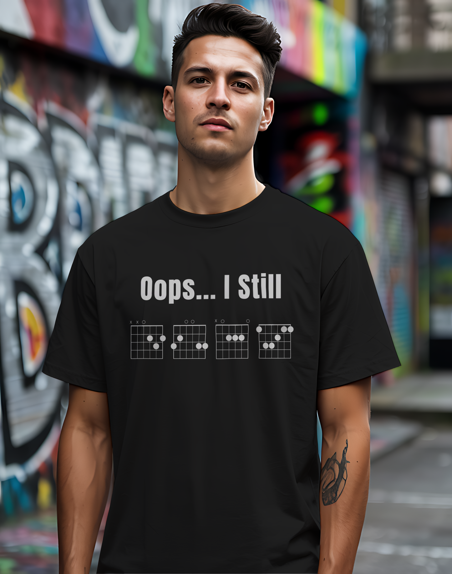 Oops... I Still DGAF Tee 🎸 Funny Chord Diagram Shirt - Musician Gift