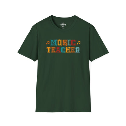 Retro Music Teacher Tee 🎶 Colorful Educator Shirt - Music Appreciation Gift