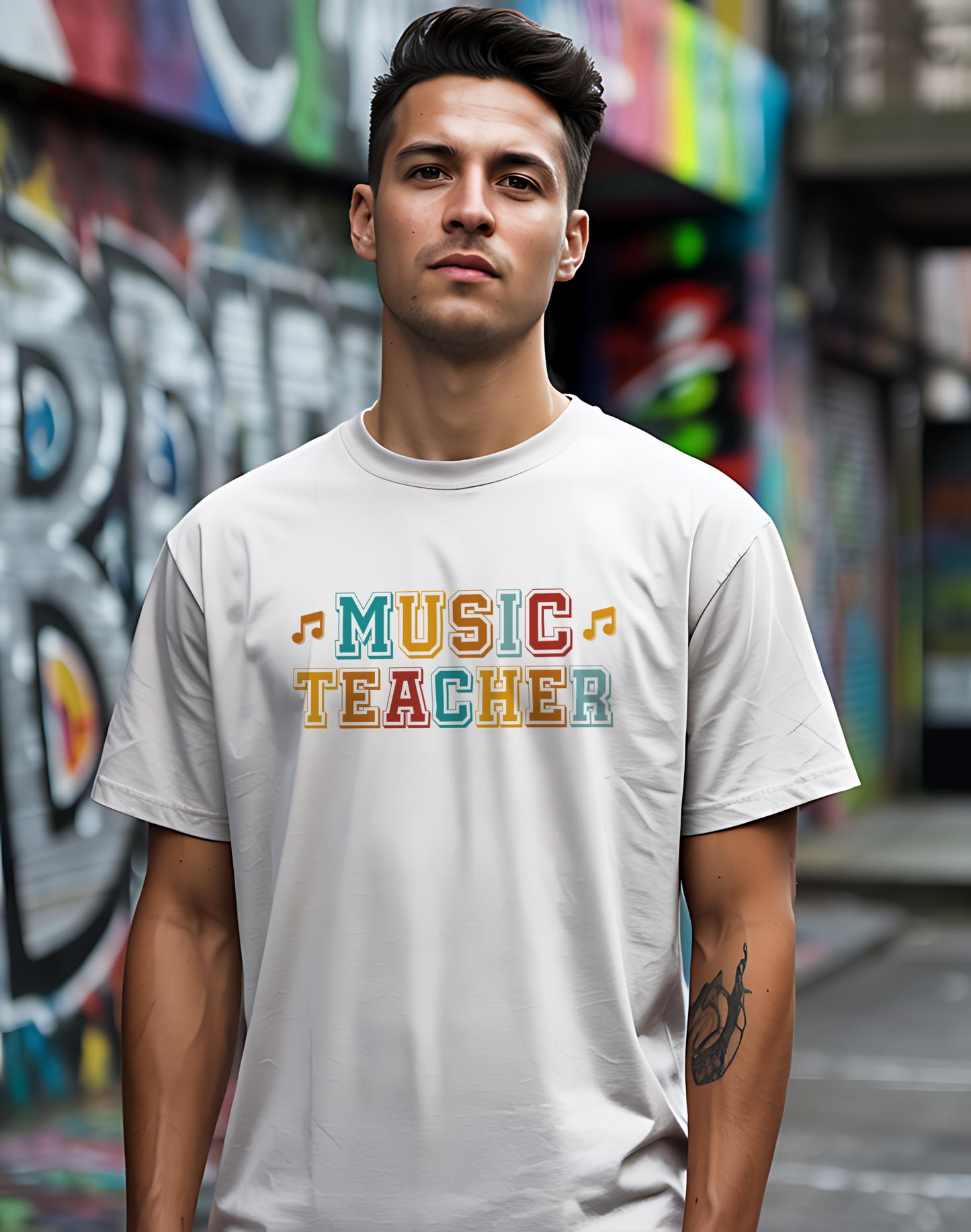 Retro Music Teacher Tee 🎶 Colorful Educator Shirt - Music Appreciation Gift