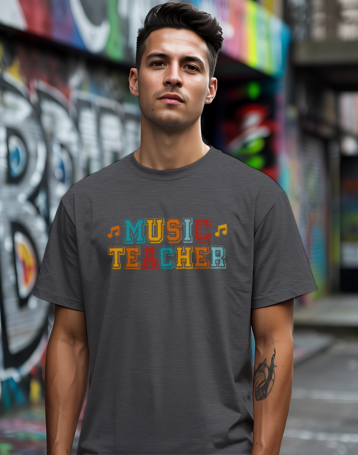 Retro Music Teacher Tee 🎶 Colorful Educator Shirt - Music Appreciation Gift